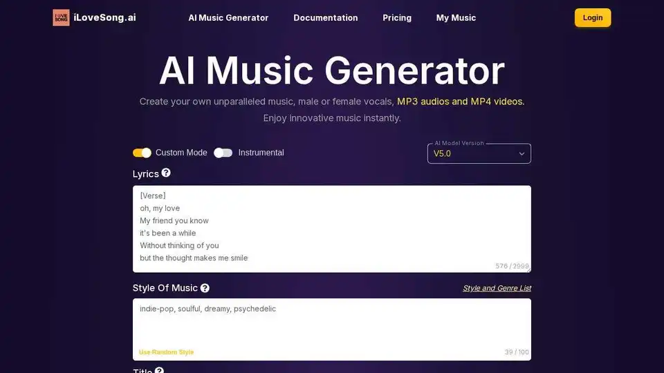AI Music Generator By SongAI