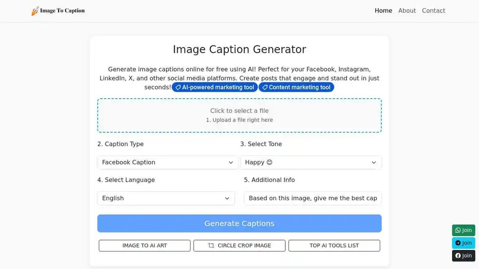 Image Caption Generator | No Login, 100% Free