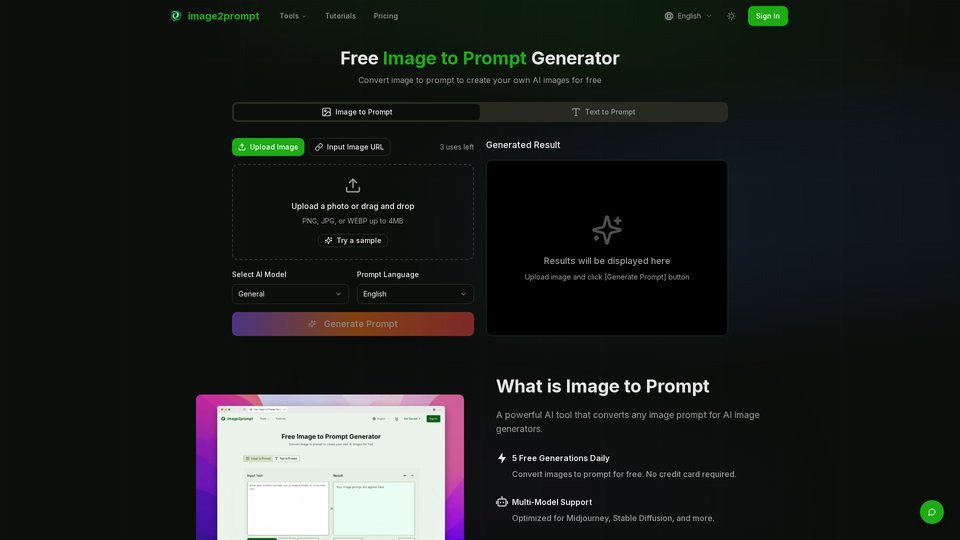 Free Image to Prompt Generator - AI Image Prompt Tool