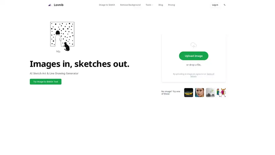 Lovnib is an AI-powered tool that instantly transforms photos into sketches and line art. It supports various styles like pencil sketches and ink line art, making it ideal for creating unique avatars, gifts, and artistic designs.