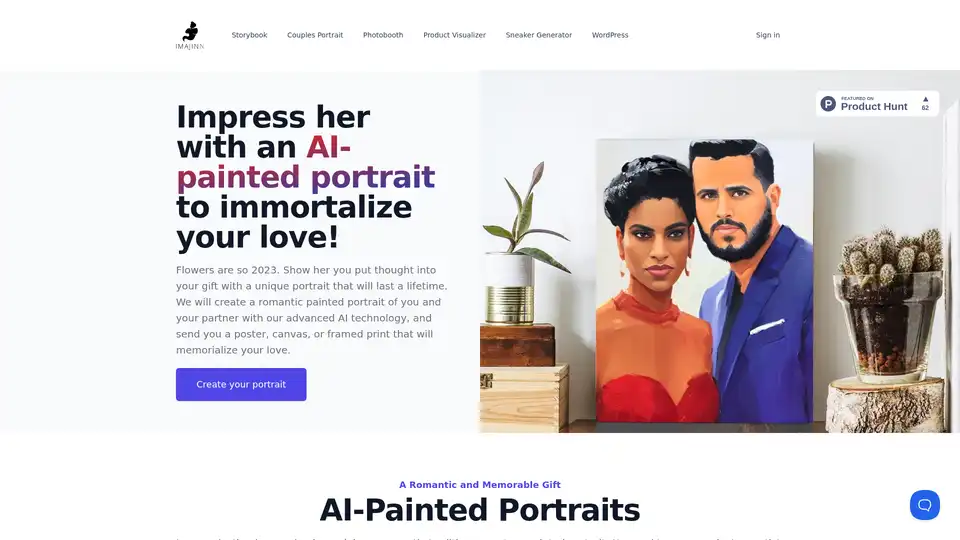 Imajinn AI Couple Portrait Canvas