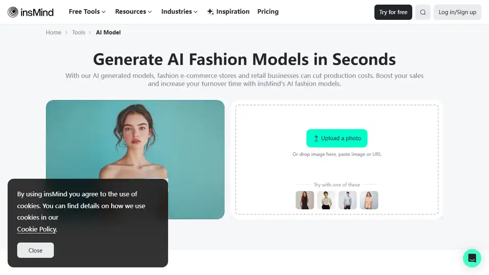 insMind AI Fashion Model Generator