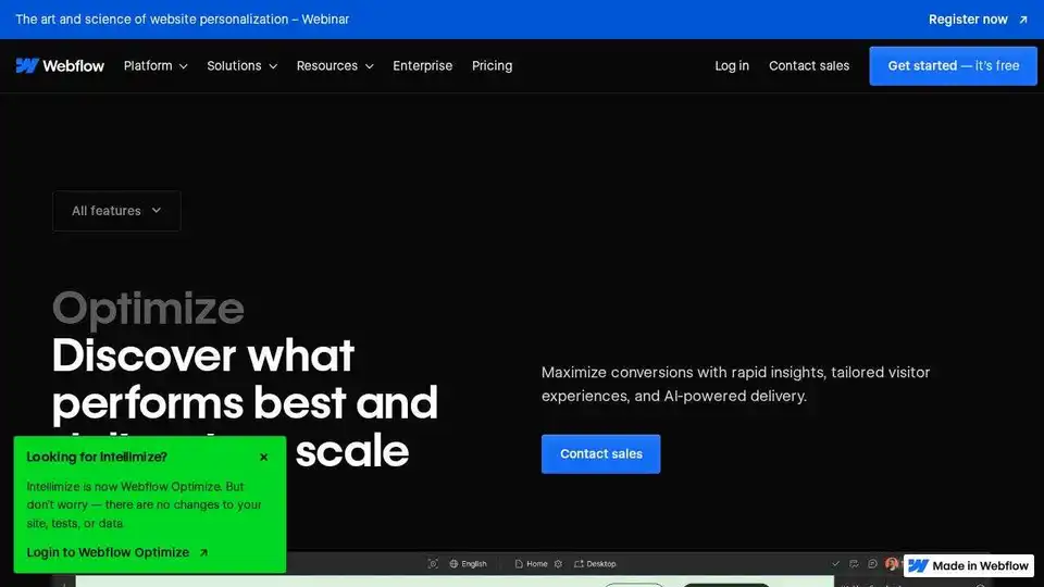 Webflow Optimize