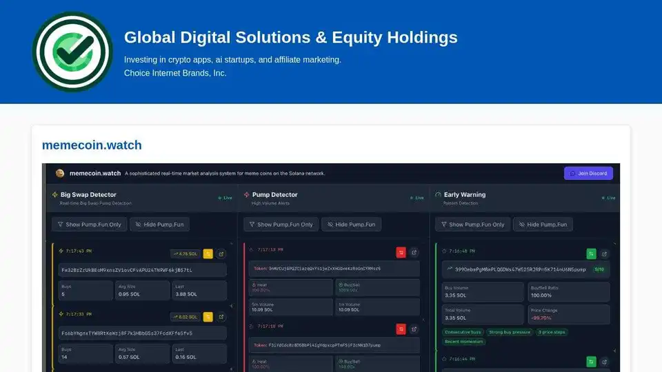Choice Internet Brands, Inc. - Global Digital Solutions & Equity Holdings
