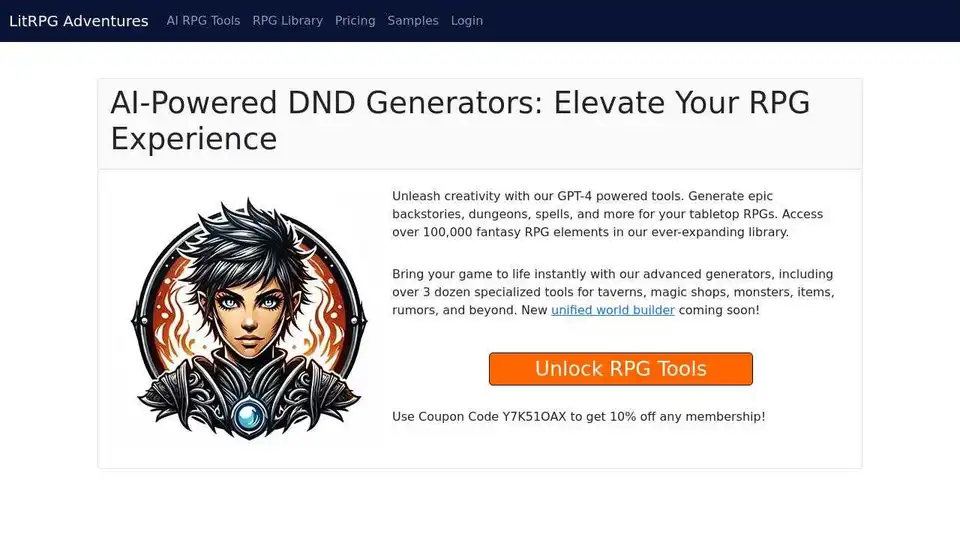DND Backstory Generator + AI Tabletop RPG Tools