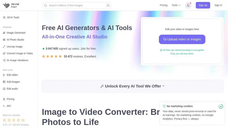 Free AI Generators & AI Tools | neural.love