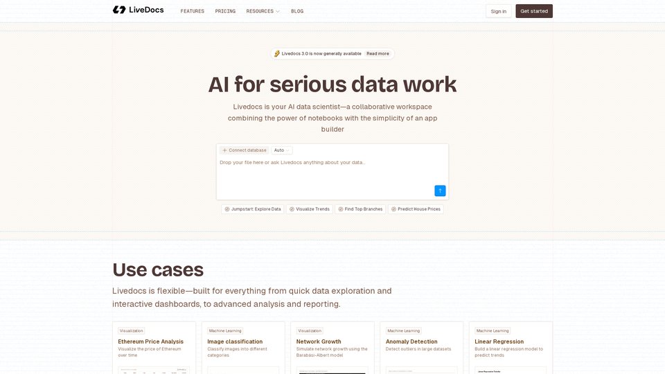 Livedocs Vector AI for Serious Data Work | Livedocs