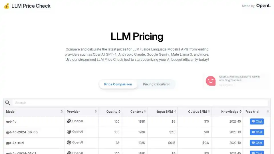 LLM Price Check