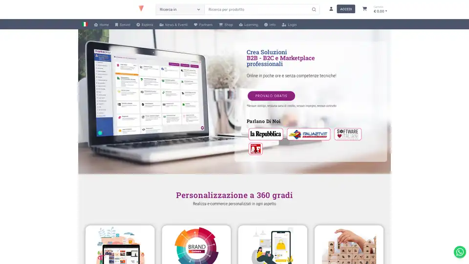 Markeplay est une plateforme cloud sans code pour créer des boutiques en ligne professionnelles B2B, B2C et des marketplaces sans compétences techniques. Il offre des fonctionnalités intégrées comme des constructeurs de pages par glisser-déposer, du commerce headless et des outils SEO avancés, permettant aux entreprises de se lancer en quelques heures sans plugins tiers.