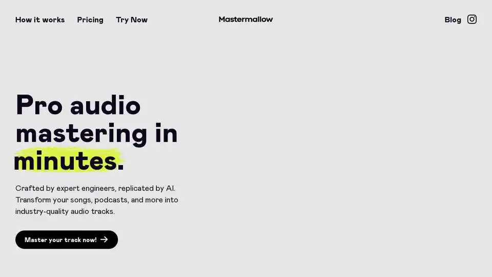 Mastermallow AI Audio Mastering