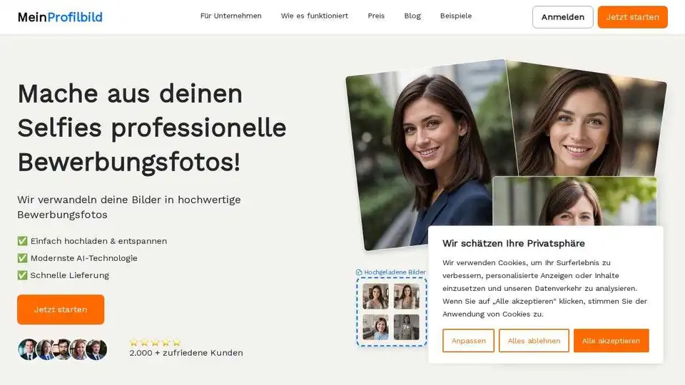 使用AI技术将您的自拍照转变为专业的求职照片。快速简便地制作LinkedIn、简历等头像。