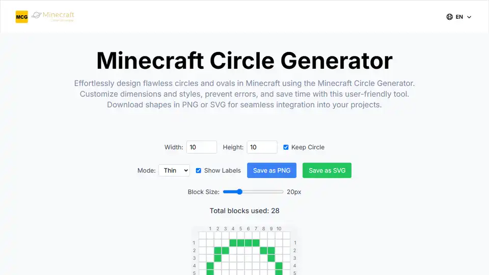 Minecraft Circle Generator