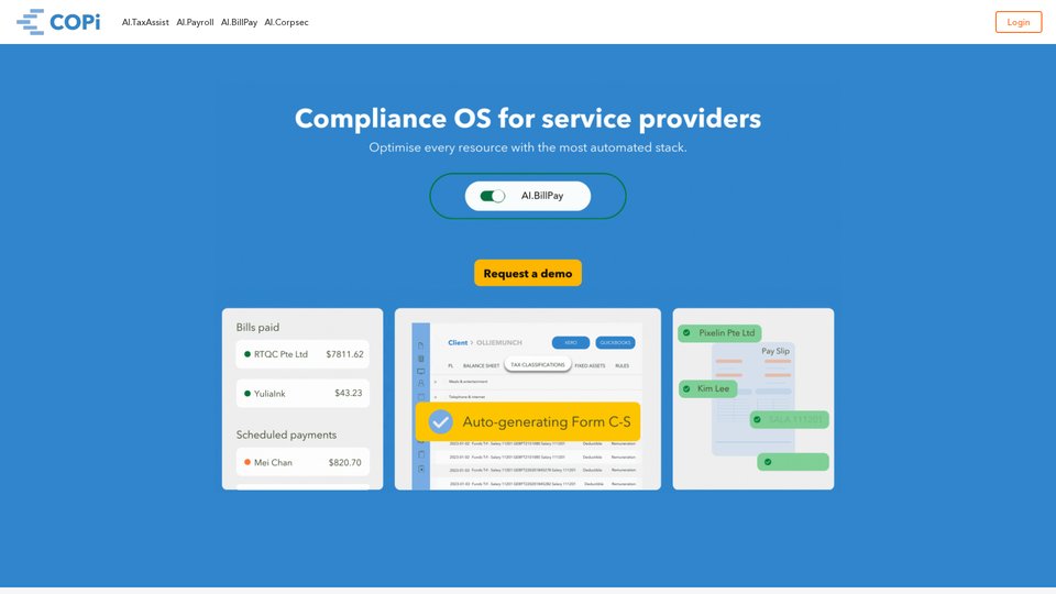 Copi: AI Compliance Software | Tax, GST, Payroll, Corp Sec & More