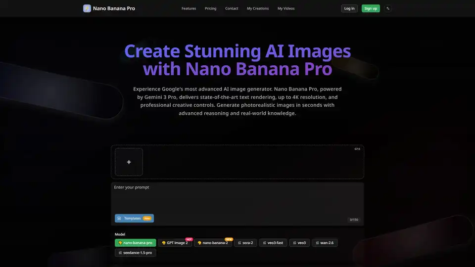 Nano Banana Pro ist ein KI-Bildgenerator angetrieben von Gemini 3 Pro. Es erstellt 4K-Bilder mit fortschrittlichem Text-Rendering und professionellen Kontrollen in Sekunden.