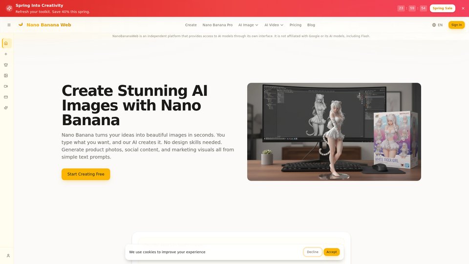 Generador de Imágenes AI Nano Banana - Crea Visuales Impresionantes