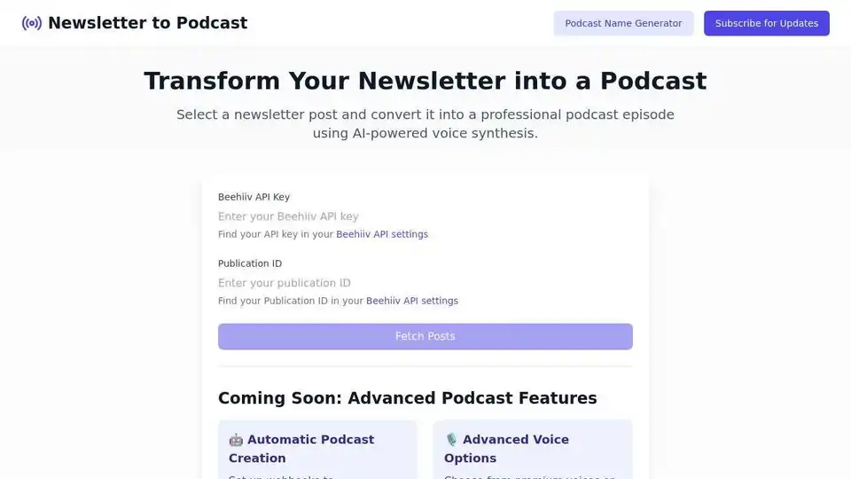 Newsletter to Podcast Converter