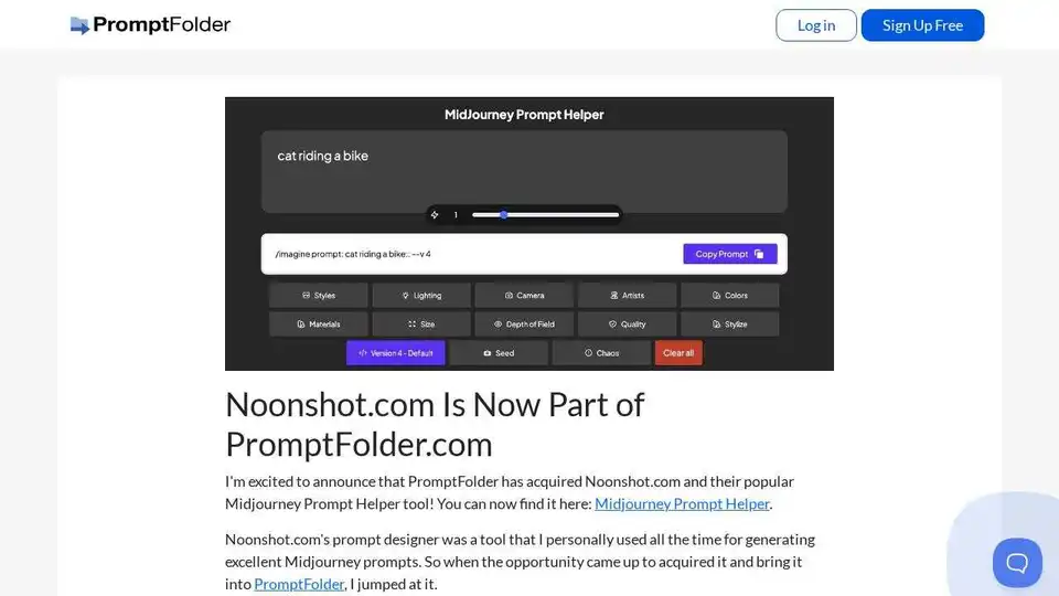 Noonshot (Now Part of PromptFolder)