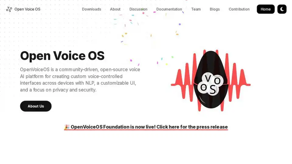 OpenVoiceOS是一个开源语音AI平台，用于创建自定义的语音控制界面。