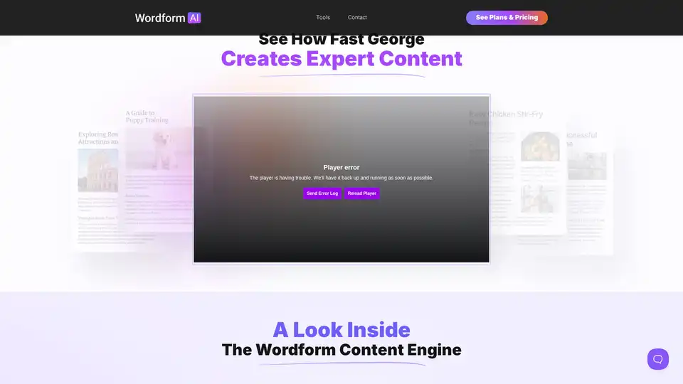 Wordform AI ist eine von KI angetriebene Elite-Content-Engine, die grundlegende Ideen in Traffic-generierende Blog-Posts verwandelt. Es generiert in wenigen Minuten Artikel auf Expertenniveau, die für SEO und Conversion optimiert sind, ohne dass Schreibkenntnisse erforderlich sind.