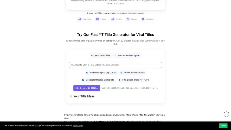 AI YouTube Title Generator with Emojis