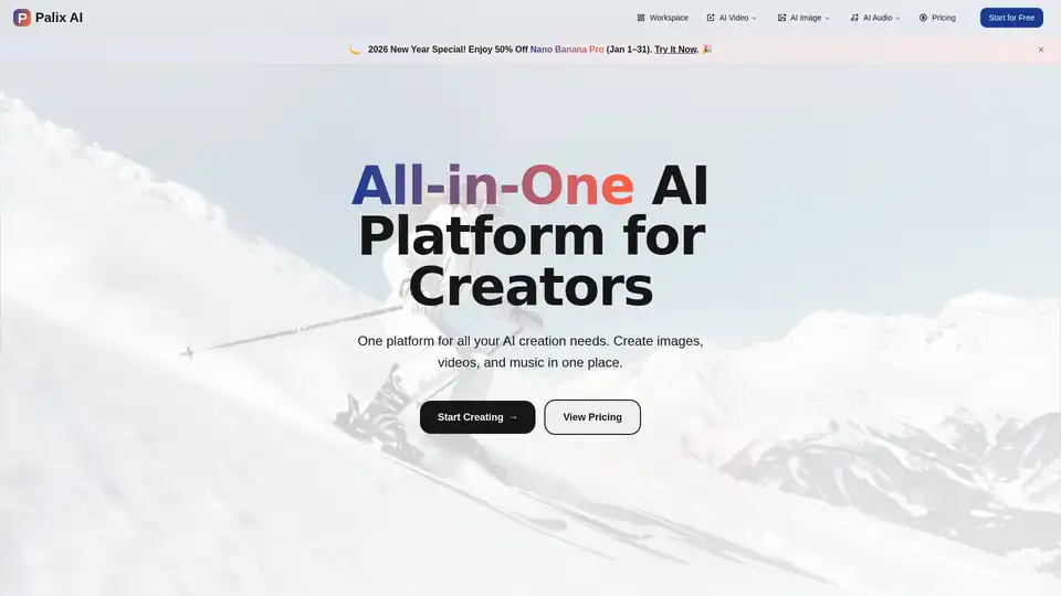 Palix AI ist eine universelle einheitliche Plattform, die mehrere fortschrittliche KI-Modelle für die Erstellung von Bildern, Videos und Musik integriert. Sie bietet Tools für Text-zu-Bild, Bild-zu-Bild, Text-zu-Video, Bild-zu-Video und Text-zu-Musik mit einem flexiblen Kreditsystem und richtet sich an Kreatoren, die eine einzige Lösung für die vielseitige KI-Inhalts-Erstellung benötigen.