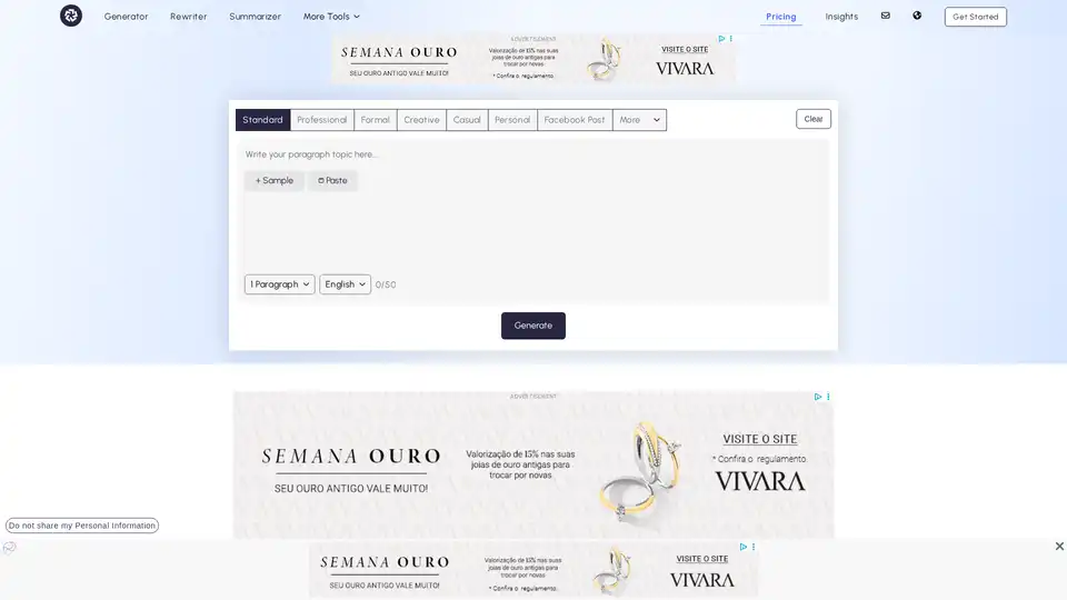 AI Paragraph Generator