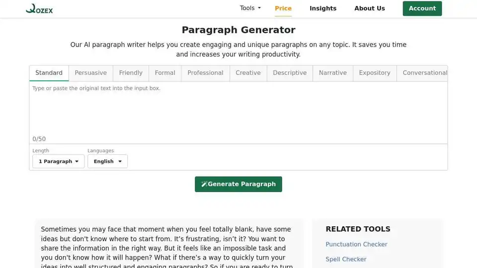 AI Paragraph Generator