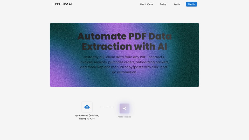 PDF Pilot AI - AI로 PDF 데이터 추출 자동화