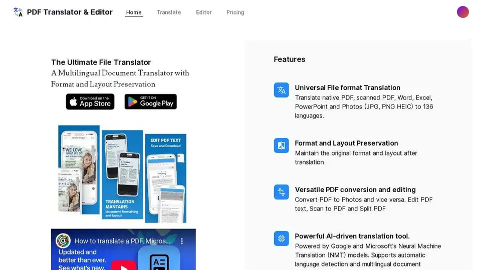 PDF Translator and Editor