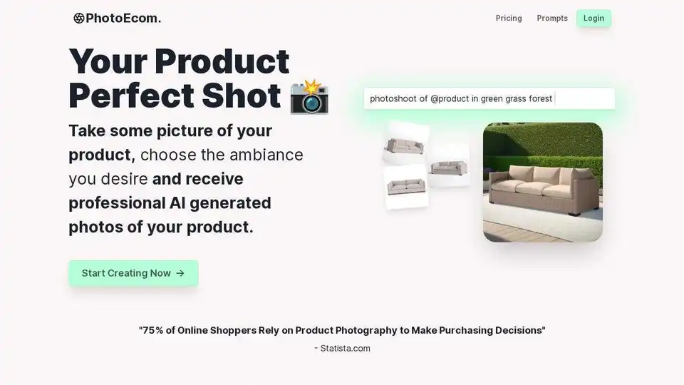 Generate AI product photos that perfectly capture your unique style. Simply write a prompt and let our technology do the rest.