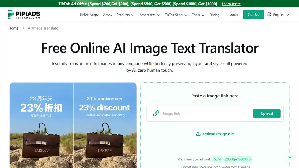 Pipiads AI Image Translation