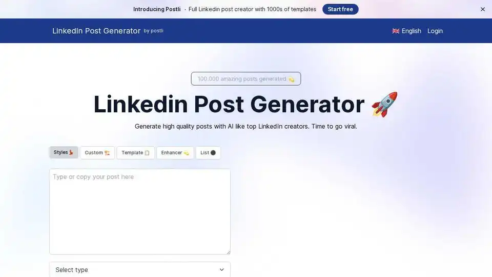 Postli Full Linkedin post creator