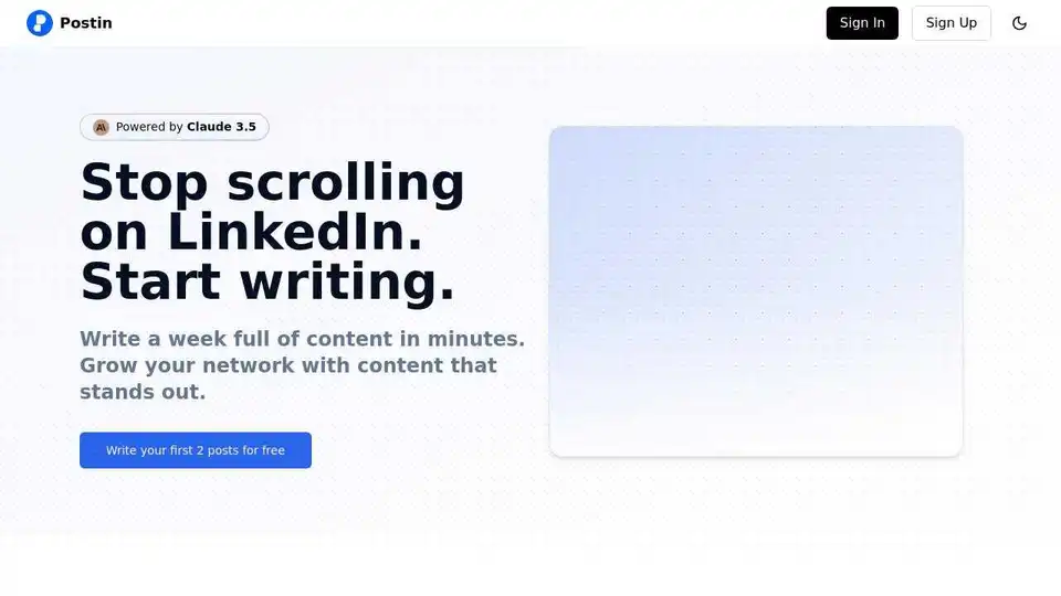 AI-powered LinkedIn content creation tool for writing engaging posts in seconds.