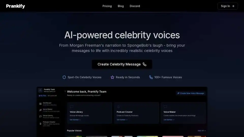 Celebrity Voice AI