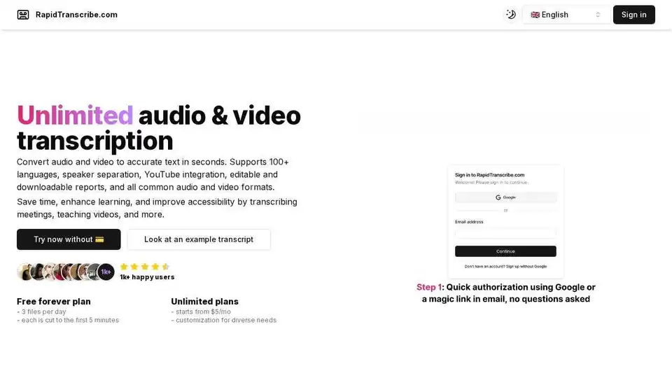 RapidTranscribe.com
