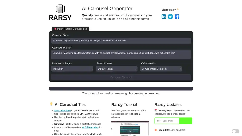 AI Carousel Generator