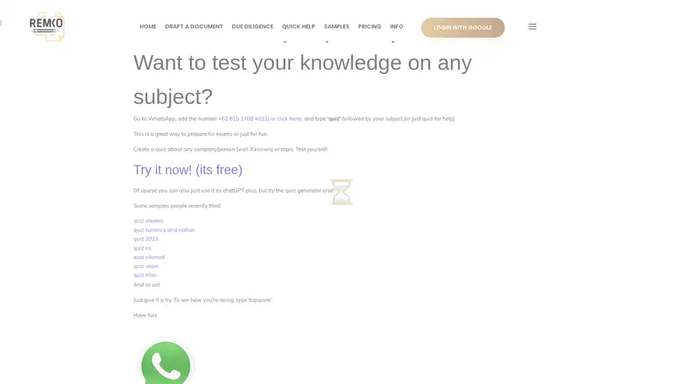 Quiz generator for WhatsApp