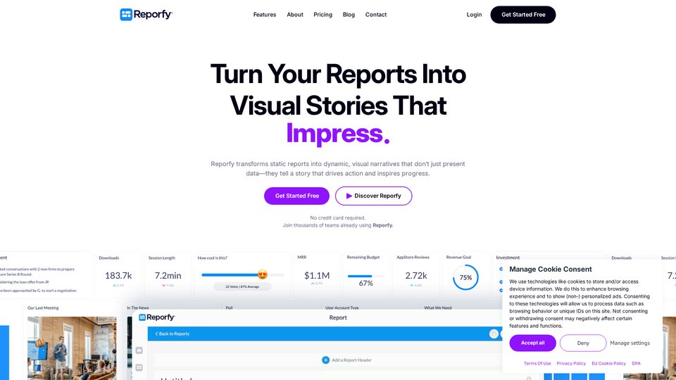 Reporfy: Transform Data into Visual Stories That Inspire