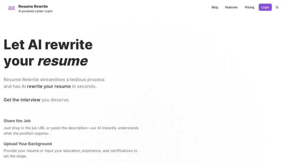 Resume Rewrite - AI powered career coach
