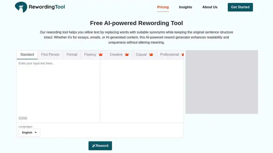 AI-powered Rewording Tool