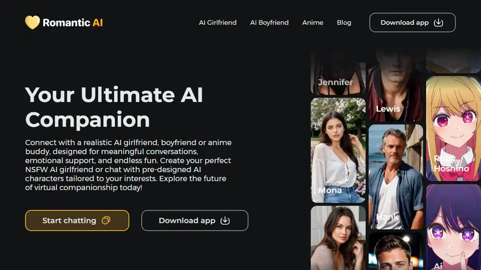 Romantic AI Girlfriend App Simulator