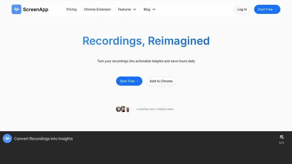 ScreenApp: Anotador, transcritor, resumidor e gravador de IA
