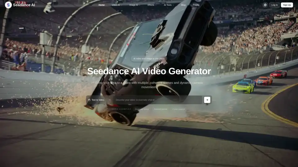 Seedance AI is a comprehensive online platform for AI video and image generation. It offers Text to Video, Image to Video, Text to Image, and Image to Image functionalities, plus AI photo editing tools like face swap and background changer, powered by advanced models for easy creation of multi-shot videos and stylized images.