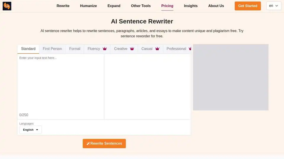 AI Sentence Rewriter