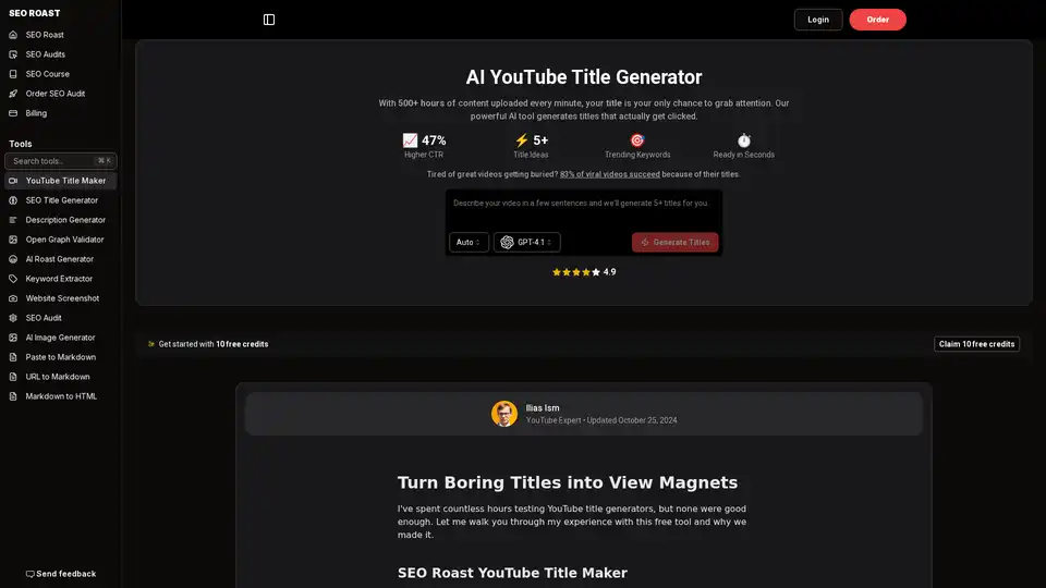 SEO Roast YouTube Title Maker