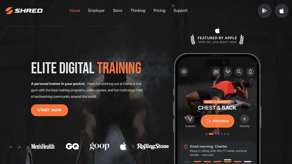 SHRED: Home & Gym Workouts App