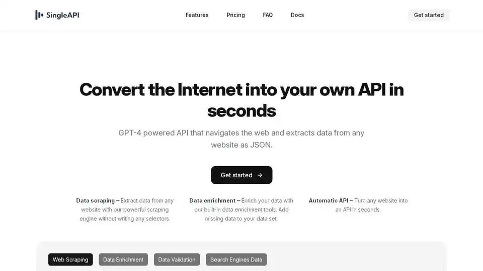 SingleAPI: Transforme sites em APIs em segundos