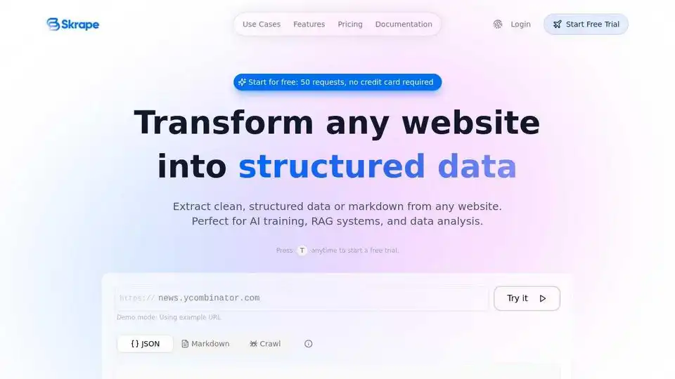 Skrape: LLM Web Scraping