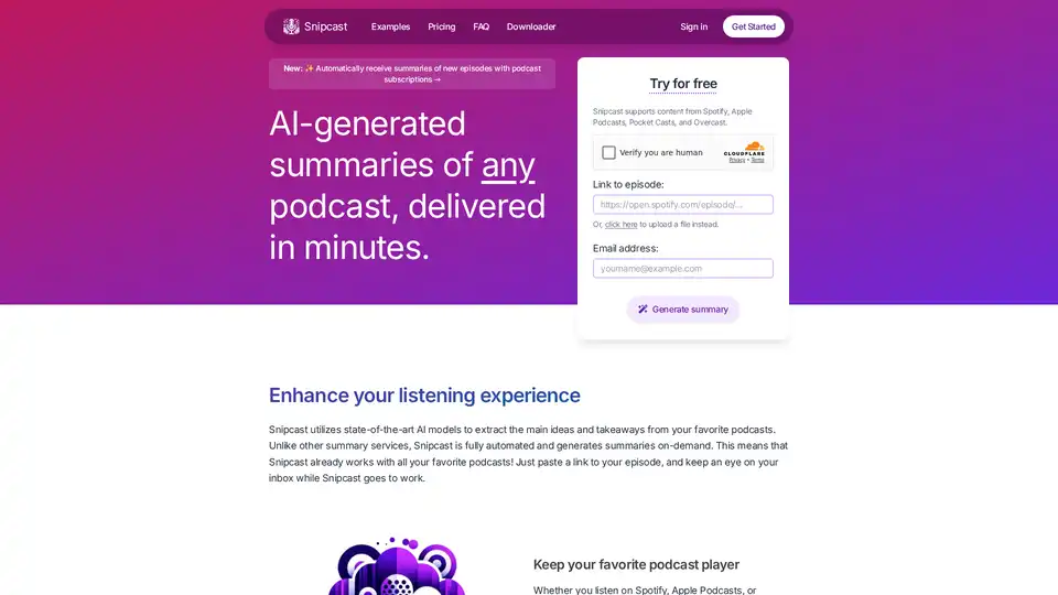 Snipcast