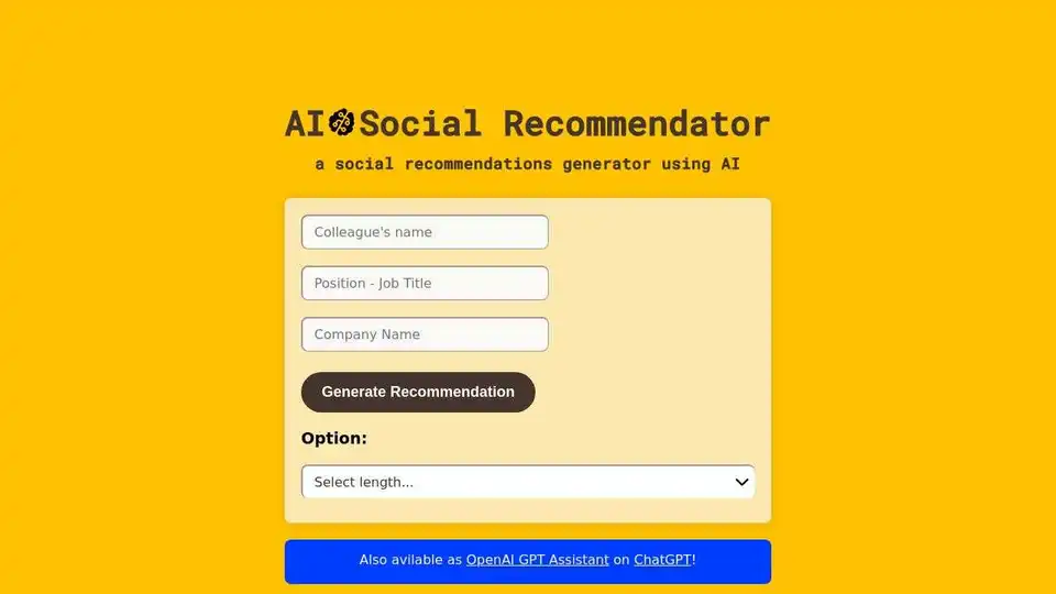 AI Social Recommendator